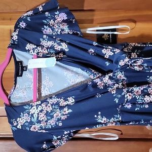 Navy foral dress